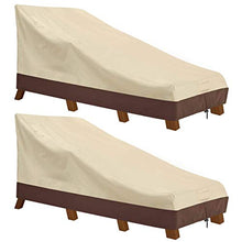 Load image into Gallery viewer, Vailge Waterproof Patio Chaise Lounge Cover, 600D Heavy Duty Outdoor Lounge Chair Covers,UV Resistant Patio Furniture Covers,2 Pack-Medium,Beige & Brown