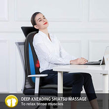Load image into Gallery viewer, Comfier Shiatsu Back Massager with Heat -Deep Tissue Kneading Massage Seat Cushion, Massage Chair Pad for Full Back, Electric Body Massager for Home or Office Chair use