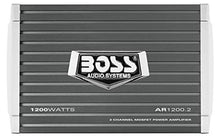 Load image into Gallery viewer, BOSS Audio Systems AR1200.2 2 Channel Car Amplifier - 1200 Watts, Full Range, Class AB, 2-4 Ohm Stable, Mosfet Power Supply, Bridgeable, Black, 1200 WATTS