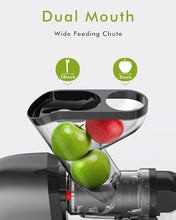 Load image into Gallery viewer, SiFENE Cold Press Juicer Machine, Dual 3" Wide Mouth Slow Masticating Juicer, Anti-Clog Function, Extracts Wheatgrass & Fruit Juice, Easy to Clean, BPA Free for Vegetable and Fruit Juicing, Black
