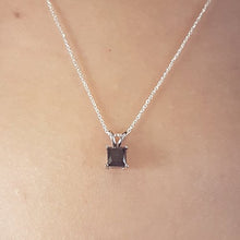 Load image into Gallery viewer, Dazzlingrock Collection 0.75 Carat (ctw) 14K Princess Cut Black Diamond Ladies Solitaire Pendant 3/4 CT, White Gold