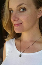 Load image into Gallery viewer, MOLDAVITE NECKLACE Hand Wrapped In 925 Sterling Silver on an 19" inch Natural Silk Chain! Genuine Czech Moldavite, Synergy 12 Crystal, RARE AUTHENTIC Moldavite Pendant Tektite Necklace