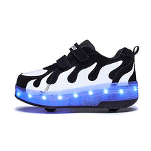 Load image into Gallery viewer, AIkuass Roller Shoes for Girls Boys Kids Dual Wheel LED Blinking Skate Sneaker Shoes