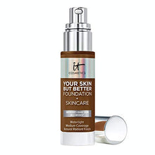 Load image into Gallery viewer, IT Cosmetics Your Skin But Better Foundation + Skincare, Hydrating Coverage - Minimizes Pores & Imperfections, 1.0 Fl Oz 60 Deep Warm (Deep Complexion With Golden Yellow Undertone)
