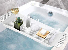 Load image into Gallery viewer, Home-X Expandable Bath Shelf, Adjustable Plastic Bathtub Caddy, Luxury Bathroom Tray 21 – 30”