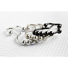 Load image into Gallery viewer, Maytex Metal Double Roller Glide Shower Curtain Ring/Hooks, Brushed Nickel, Set of 12
