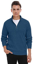 Load image into Gallery viewer, Sailwind Men's Soft Sweaters Quarter Zip Pullover Classic Ribbed Turtleneck Sweater for Men US Medium VG Blue