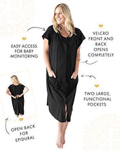 Load image into Gallery viewer, Kindred Bravely Universal Labor and Delivery Gown | 3 In 1 Labor, Delivery, Nursing Gown for Hospital (Black, S-M-L)
