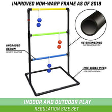 Load image into Gallery viewer, GoSports Pro Grade Ladder Toss Indoor/Outdoor Game Set with 6 Soft Rubber Bolo Balls, Travel Carrying Case and Score Trackers, Black