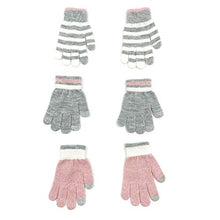 Load image into Gallery viewer, accsa 3 Pairs Kids Soft Stretch Magic Gloves Boys Girls Touch Screen Winter Gloves Set, Pink