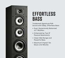 Load image into Gallery viewer, Polk Monitor XT70 Large Tower Speaker - Hi-Res Audio Certified, Dolby Atmos & DTS:X Compatible, 1" Tweeter, (2) 6.5" Dynamically Balanced Woofers, (2) 8" Passive Radiators, (Single, Midnight Black)
