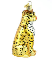 Load image into Gallery viewer, Old World Christmas Ornaments: Wildlife Animals Glass Blown Ornaments for Christmas Tree, Leopard