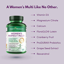 Load image into Gallery viewer, Women’s Perfect Multi by Purity Products - Balanced Multivitamin - Supports Urinary Tract Health, Immune, Bone + Muscle, Hair, Skin, Nails, an Elite Probiotic for Digestive Health + More - 120 Tablets