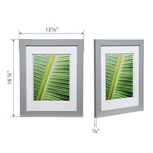 Load image into Gallery viewer, Gallery Solutions Wall Mount Double Mat Picture Frame, 11" x 14", Gray/White