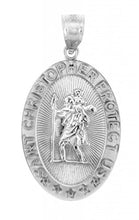 Load image into Gallery viewer, 925 Sterling Silver St Christopher Medal Patron Saint of Travelers Catholic Protection Necklace, 16"