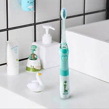 Load image into Gallery viewer, SEAGO Kids Electric Toothbrush, Sonic Tooth Brush Soft Bristles Battery Powered with Smart Timer and Colorful LED Waterproof for Baby & Kids with 2 Soft Bristles, Green