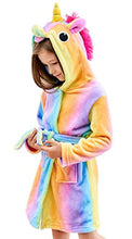 Load image into Gallery viewer, Doctor Unicorn Soft Unicorn Hooded Bathrobe Sleepwear - Unicorn Gifts for Girls (Rainbow, 6 Years)