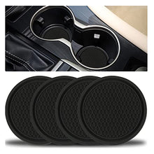 Load image into Gallery viewer, SINGARO Car Cup Coaster, 4PCS Universal Non-Slip Cup Holders Embedded in Ornaments Coaster, Car Interior Accessories, Black