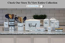 Load image into Gallery viewer, Home Acre Designs Farmhouse Kitchen Decor Metal and Stainless Steel Bundle-Bread Box-Galvanized Utensil Holder-Canister Set for Kitchen Counter-Butter Dish-Napkin Holder-Farmhouse Decor-House Decor