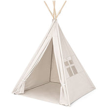 Load image into Gallery viewer, Best Choice Products 6ft Kids Cotton Canvas Play Tent Playhouse w/ Carrying Bag - White