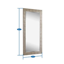 Load image into Gallery viewer, Mosaic Style Full Length Mirror Standing Hanging or Leaning Against Wall, Large Rectangle Free Standing Full Body Dressing Mirror, Wall-Mounted / Floor Mirror for Living Room - 31.5"W x 65.5"H, Silver