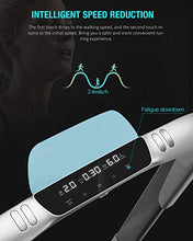 Load image into Gallery viewer, OVICX Q2S Folding Portable Treadmill Manual Compact Walking Running Machine for Home Gym Workout Electric Desk Treadmills with LED Display Device Holder Treadmills for Small Spaces