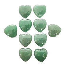 Load image into Gallery viewer, 10Pcs Natural Polished Love Heart Shaped Healing Palm Green Aventurine Quartz Crystal Stone Shiny Carved Reiki Specimens Gemstone Adorn Decoration 0.99X0.99X0.47 inch (10Pcs Green Aventurine)