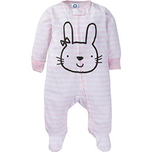 Load image into Gallery viewer, Gerber Baby Girls' 4 Pack Sleep N' Play Footie, Bunny Smiley, 0-3 Months