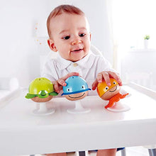 Load image into Gallery viewer, Hape Beaded Raindrops | Mini Wooden Musical Shake & Rattle Rainmaker Toy, Blue, Model Number: E0328B & Put-Stay Rattle Set | Three Sea Animal Suction Rattle Toys, Baby Educational Toy Set