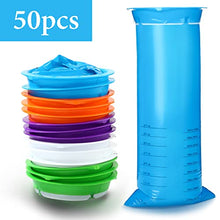 Load image into Gallery viewer, 50 Packs Emesis Puke Bags Disposable Barf Bags 1000 ml Portable Vomit Bags Convenient Throw Up Bags Leak Resistant Nausea Bags for Travel Motion Sickness Kids Car Airplane Taxi Sickness, 5 Colors