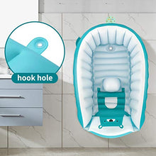 Load image into Gallery viewer, SHXKUAN Inflatable Bathing Tub for Toddler,Non Slip Safety Thick Cushion Central Seat,Portable Travel Seat Baths Baby Swimming Pool for 0-5 Year(Blue)