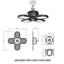 Load image into Gallery viewer, Led Garage Industrial-Lamp 80W, Deformable Workshop Super-Bright High-Bay Light-Lamp with 4 Adjustable Panels, E27/E26 Shop Ceiling Lights with Sensor, 8000LM,White