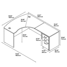 Load image into Gallery viewer, Bush Business Furniture Series C Right Handed L Shaped Desk with Mobile File Cabinet in Hansen Cherry