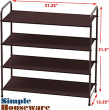 Load image into Gallery viewer, Simple Houseware 4-Tier Shoe Rack Storage Organizer, Bronze