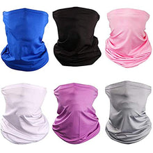 Load image into Gallery viewer, Youmymine 6 Pack Bandanas Unisex Outdoor Face Cover Headband Scarf Neck Windproof Scarf Sun Protection Bandana (Multicolor-2, 6 pc)