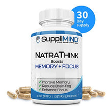 Load image into Gallery viewer, SuppliMind NatraThink - Memory + Focus Brain Support Pills, Focus Vitamins for Adults, Nutritional Memory Booster for Men and Women, with L-Glutamine and Ginkgo Biloba, 30-Day Supply
