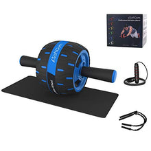 Load image into Gallery viewer, Abs Wheel Roller for Abs Exercise Workout Fitness -Ab Wheel Roller with Resistance Band and Jump Rope -Perfect Home Gym Equipment for Men Women Abdominal Exercise-Blue