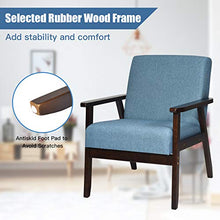 Load image into Gallery viewer, Giantex Set of 2 Mid-Century Modern Accent Chair, Retro Fabric Armchair w/Tufted Back, Solid Hardwood Made, Upholstered Linen Lounge Arm Chair for Living Room (Blue)