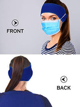 Load image into Gallery viewer, 4 Pieces Ear Warmer Headband Elastic Button Headband Winter Ear Muff Headband (Classic Patterns, Rose Red, Red, Dark Grey, Royal Blue)