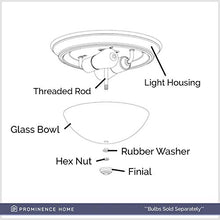 Load image into Gallery viewer, Prominence Home Madalyn 13" Brushed Nickel Flush Mount Seeded Glass Bowl Indoor Light