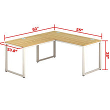 Load image into Gallery viewer, SHW Home Office 55"x60" Large L Shaped Corner Desk, Oak