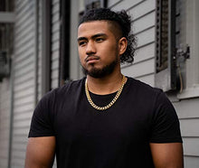 Load image into Gallery viewer, Gold Cuban Link Chain Necklace for Men Real 14.4MM 14K Karat Diamond Cut Heavy w Solid Thick Clasp US MADE (22)