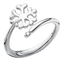 Load image into Gallery viewer, Jewever S925 Sterling Silver Snowflake Open Ring Women Inlaid Cubic Zirconia Adjustable Jewelry