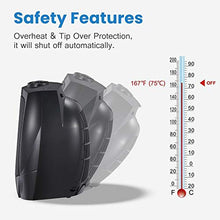 Load image into Gallery viewer, Kismile Small Space Heater Electric Portable Heater Fan for Home and Office Ceramic Fan Heaters with Adjustable Thermostat, 750W/1500W (8.1 Inch, Black)