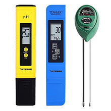 Load image into Gallery viewer, VIVOSUN Digital PH Meter, TDS and EC Pen for Water, Soil Moisture Tester