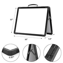 Load image into Gallery viewer, Small Dry Erase White Board 16" x 12" Portable Foldable Magnetic Double-Sided,Personal Desktop Tabletop Whiteboard Easel for Office, Home, School (Black)