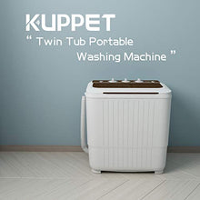 Load image into Gallery viewer, 2020 latest Portable Washing Machine, KUPPET 16.5lbs Compact Twin Tub Wash&Spin Combo for Apartment, Dorms, RVs, Camping and More, White&Brown