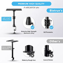 Load image into Gallery viewer, Professional Studio Monitor Speaker Stands Pair, High-Strength Aluminum Alloy, Height Adjustable, Bietrun Universal Desk Mount Shelf Tray Stands for Desktop Speaker, Bookshelf Speaker, Laptop