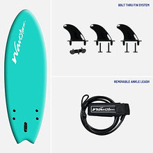 Load image into Gallery viewer, Wavestorm -Soft Top Foam 5'6" Surfboard/Fish Swallow Tail Surfboard for Beginners and All Surfing Levels Youth Complete Set Includes Leash and Multiple Fins (AZ21-WSSF560-TRQ)