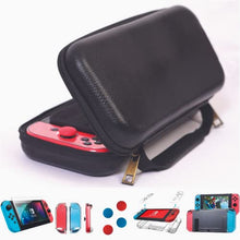 Load image into Gallery viewer, S&J Limited Edition Genuine Leather Hard Shell Nintendo Switch Travel Case with 10 Gamecard Slots Includes Back Protective TPU Dockable Case, 2 Joycon Covers, 4 Thumbstick Caps & Screen Protector